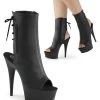 Pleaser DELIGHT-1018 Black Faux Leather Ankle Boots