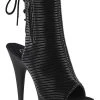 Pleaser DELIGHT-1018 Black Quilted Ankle Boots Pole Shoes