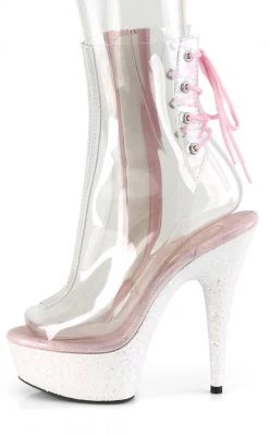 Pleaser DELIGHT-1018C Clear/Opal Multi Glitter Heels Pole Shoes