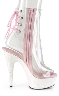 Pleaser DELIGHT-1018C Clear/Opal Multi Glitter Heels Pole Shoes