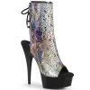 Pleaser DELIGHT-1018SP Snake Print Ankle Boots Pole Shoes
