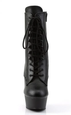 Pleaser Pole Shoes DELIGHT-1020 Black Faux Leather Ankle Boots