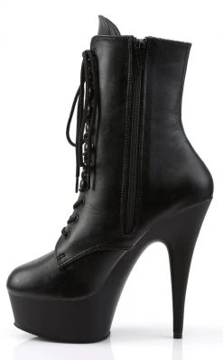 Pleaser Pole Shoes DELIGHT-1020 Black Faux Leather Ankle Boots