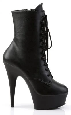 Pleaser Pole Shoes DELIGHT-1020 Black Faux Leather Ankle Boots