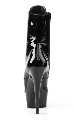 Pleaser Pole Shoes DELIGHT-1020 Black Patent Ankle Boots
