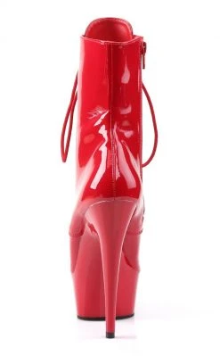 Pleaser Sale DELIGHT-1020 Red Patent Ankle Boots (Au Stock)