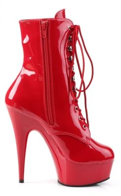 Pleaser Sale DELIGHT-1020 Red Patent Ankle Boots (Au Stock)