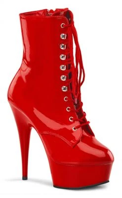 Pleaser Pole Shoes DELIGHT-1020 Red Patent Ankle Boots