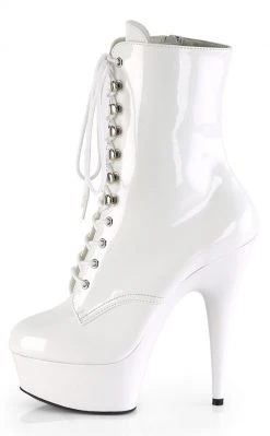Pleaser DELIGHT-1020 White Patent Ankle Boots