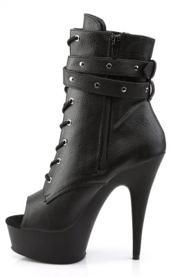 Pleaser DELIGHT-1033 Black / Black Matte Ankle Boots Pole Shoes