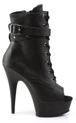 Pleaser DELIGHT-1033 Black / Black Matte Ankle Boots Pole Shoes