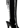 Pleaser Pole Shoes DELIGHT-2018 Black Knee High Boots