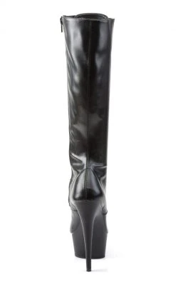 Pleaser Pole Shoes DELIGHT-2023 Black / Black Matte Knee High Boots