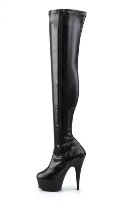 Pleaser Pole Shoes DELIGHT-3000 Black / Black Matte Thigh High Boots 9 Pleaser Pole Shoes DELIGHT-3000 Black / Black Matte Thigh High Boots
