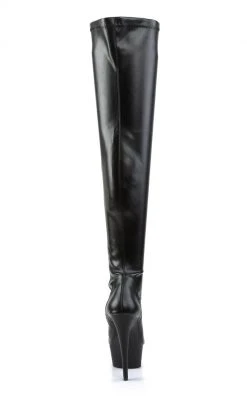 Pleaser Pole Shoes DELIGHT-3000 Black / Black Matte Thigh High Boots 10 Pleaser Pole Shoes DELIGHT-3000 Black / Black Matte Thigh High Boots