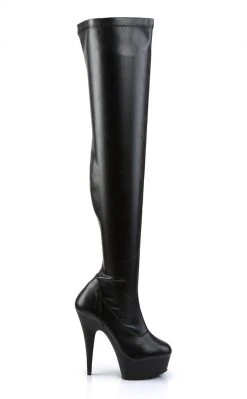 Pleaser Pole Shoes DELIGHT-3000 Black / Black Matte Thigh High Boots 11 Pleaser Pole Shoes DELIGHT-3000 Black / Black Matte Thigh High Boots