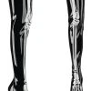 Pleaser DELIGHT-3000BONE Black Patent Bone Thigh High Boots Pole Shoes 1 Pleaser DELIGHT-3000BONE Black Patent Bone Thigh High Boots Pole Shoes