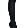 Pleaser DELIGHT-3002 Blk Str Velvet/Blk Thigh High Boots 2 Pleaser DELIGHT-3002 Blk Str Velvet/Blk Thigh High Boots