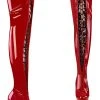 Pleaser DELIGHT-3027 Red/Black Patent Thigh High Boots Pole Shoes