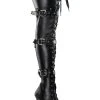 Pleaser DELIGHT-3028 Black / Black Matte Thigh High Boots Pole Shoes