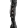 Pleaser DELIGHT-3050 Black / Black Matte Thigh High Boots Pole Shoes