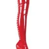 Pleaser Pole Shoes DELIGHT-3063 Red Str Pat/Red Thigh High Boots