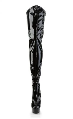Pleaser Pole Shoes DELIGHT-4000 Black Stretch Super Long Boots