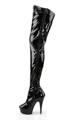 Pleaser Pole Shoes DELIGHT-4000 Black Stretch Super Long Boots