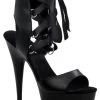 Pleaser DELIGHT-600-14 Black Faux Leather Heels