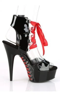 Pleaser DELIGHT-600-14FH Black Patent Heels Pole Shoes