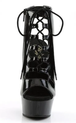 Pleaser DELIGHT-600-20 Black Ankle Boots