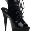 Pleaser DELIGHT-600-20 Black Ankle Boots