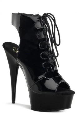 Pleaser DELIGHT-600-20 Black Ankle Boots