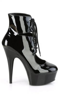 Pleaser Pole Shoes DELIGHT-600-22 Black Patent/Black Heels