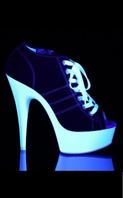 Pleaser Pole Shoes DELIGHT-600SK-01 Black Canvas Heels