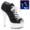Pleaser Pole Shoes DELIGHT-600SK-01 Black Canvas Heels