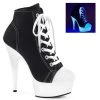 Pleaser DELIGHT-600SK-02 Black Canvas Heels