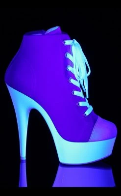 Pleaser DELIGHT-600SK-02 Pink Canvas Heels