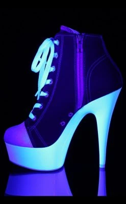 Pleaser DELIGHT-600SK-02 Red Canvas Heels Pole Shoes