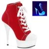 Pleaser DELIGHT-600SK-02 Red Canvas Heels Pole Shoes