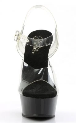 Pleaser DELIGHT-608 Clear & Black Heels