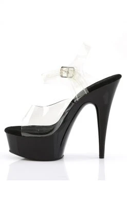 Pleaser DELIGHT-608 Clear & Black Heels
