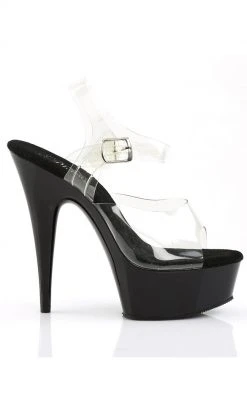 Pleaser DELIGHT-608 Clear & Black Heels