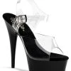 Pleaser DELIGHT-608 Clear & Black Heels