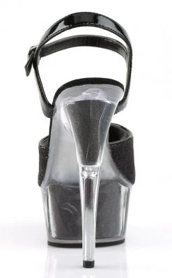 Pleaser DELIGHT-609-5G Black Glitter Heels Pole Shoes