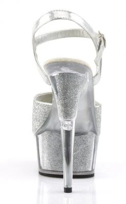 Pleaser Pole Shoes DELIGHT-609-5G Slv Gltr/Slv Gltr Heels