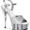 Pleaser Pole Shoes DELIGHT-609-5G Slv Gltr/Slv Gltr Heels