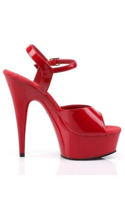 Pleaser DELIGHT-609 Red Pat/Red Heels