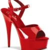 Pleaser DELIGHT-609 Red Pat/Red Heels