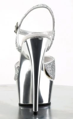 Pleaser DELIGHT-609G Slv Multi Gltr/Slv Chrome Heels